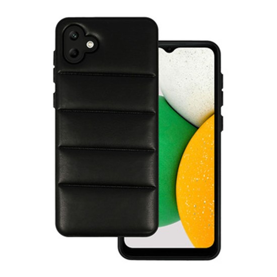 Funda De Silicona Samsung Galaxy A04 Negra Leather Acolchada Con Protector De Cámara D2