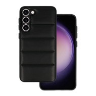 Funda De Silicona Samsung Galaxy S23 Ultra Negra Leather Acolchada Con  Protector De Cámara D2