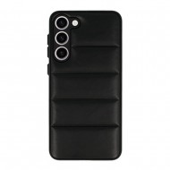 Funda De Silicona Samsung Galaxy S23 Negra Leather Acolchada Con Protector De Cámara D2