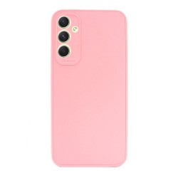 Samsung Galaxy A34 5G Pink Silicone Case With 3D Camera Protector