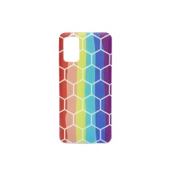 Funda De Silicona Samsung Galaxy A02S Rojo Hexagonal 2