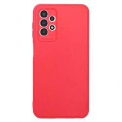 Samsung Galaxy A23 Red Silicone Case With 3D Camera Protector