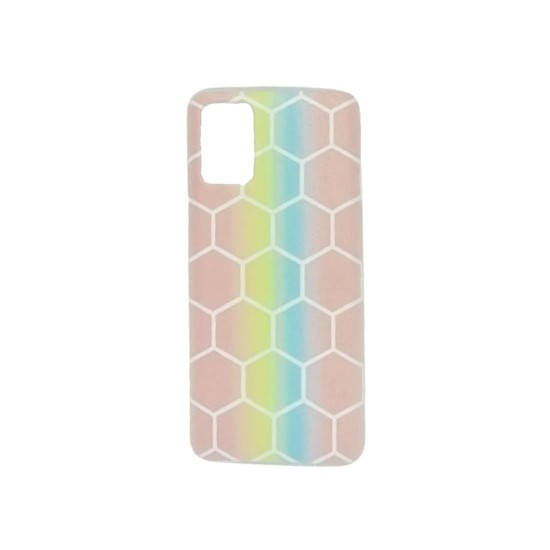 Funda De Silicona Samsung Galaxy A02S Rosa Claro Hexagonal 1