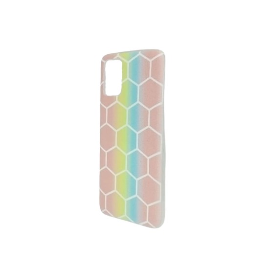 Funda De Silicona Samsung Galaxy A02S Rosa Claro Hexagonal 1