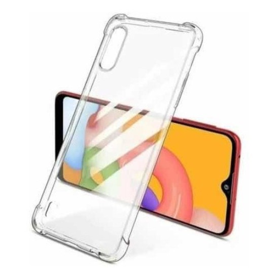 Funda de silicona dura protectora contra golpes Samsung Galaxy A01 Transparente