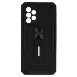 Funda De Silicona Dura Antigolpes Samsung Galaxy A52 4G/5G/A52s Negro Con Protector De Cámara Y Kickstand