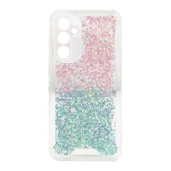 Samsung Galaxy A54 5G Pink Blue Glitter Hard Anti-Shock Silicone Case With Camera Protector