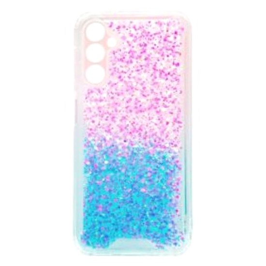 Funda De Silicona Dura Antigolpes Samsung Galaxy A34 5G Rosa Azul Brillante Con Protector De Cámara