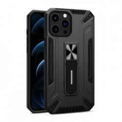 Anti-Shock Armor Carbon Silicone Case Samsung Galaxy A22 4G Black Kickstand