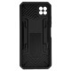 Anti-shock Armor Carbon Silicone Case Samsung Galaxy A22 4G Black Kickstand