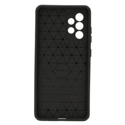 Funda De Silicona Antigolpes Armor Carbon Samsung Galaxy A52 4G/5G/A52s Negro Ring Armor Con Protector De Cámara