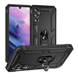 Funda De Silicona TPU Antigolpes Con Anillo Para El Dedo Samsung Galaxy A54 5G Negro