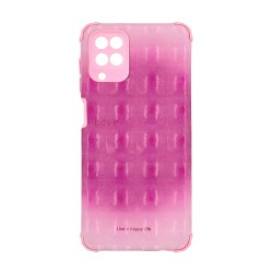 Samsung Galaxy A12 5G Pink With Camera Protector Holographic Silicone Gel Bumper Case