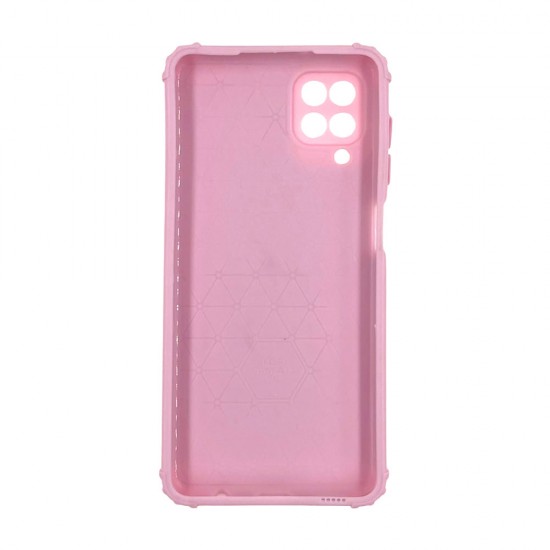 Funda De Gel De Silicona Bumper Samsung Galaxy A12 5G Rosa Holográfico Con Protector De Cámara