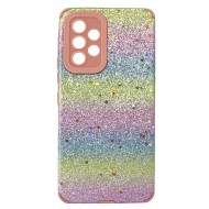 Samsung Galaxy A53 5G Brown Tricolor Bling Glitter Silicone Case