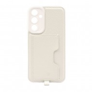 Capa Silicone Dura Samsung Galaxy A35 5g Branco Com Protetor De Câmera E Bolso Para Cartão