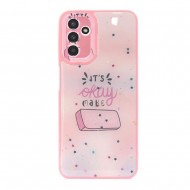 Funda De Silicona Dura Samsung Galaxy A24 4G Rosa Mistakes Con Protector De Cámara