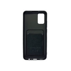 Funda De Gel De Silicona Negro Samsung Galaxy A02S Con Bolsillo Para Tarjetas