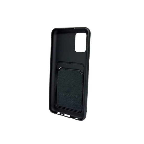 Funda De Gel De Silicona Negro Samsung Galaxy A02S Con Bolsillo Para Tarjetas