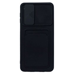 Funda De Gel De Silicona Samsung Galaxy A32 5G A326 Negro Con Protector De Cámara Y Bolsa Para Tarjeta