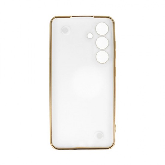 Capa Silicone Gel Samsung Galaxy S24 Plus Branco Com Protetor De Câmera E Corrente Design 3