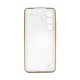 Capa Silicone Gel Samsung Galaxy S24 Plus Branco Com Protetor De Câmera E Corrente Design 3