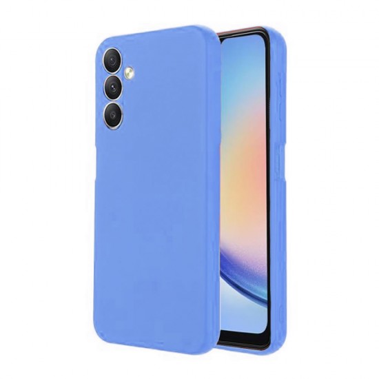 Funda De Gel De Silicona Samsung Galaxy A24 Azul Con Protector De Cámara