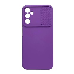 Samsung Galaxy A14 4G/5G Purple With Camera Protector And Sliding Window Silicone Gel Case