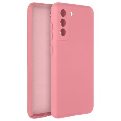 Funda De Gel De Silicona Samsung Galaxy S21 Rosa Con Protector De Cámara