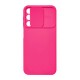 Funda De Gel De Silicona Samsung Galaxy A25 5G/A24 4G Rosa Con Protector De Cámara Y Ventana Deslizante