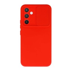 Samsung Galaxy A34 5G Red With Camera Protector And Sliding Window Silicone Gel Case