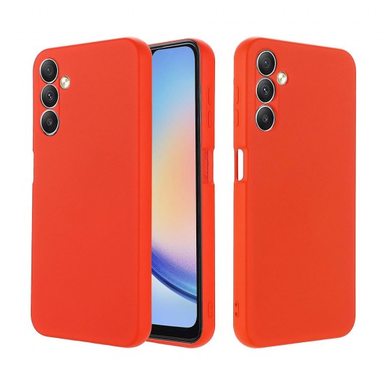 Funda De Gel De Silicona Samsung Galaxy A24 Roja Con Protector De Cámara