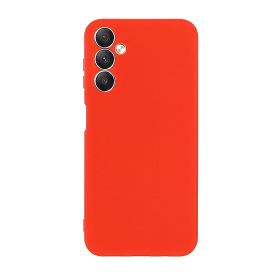 Capa Silicone Gel Samsung Galaxy A24 Vermelho Com Protetor De Câmera Robusta