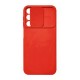 Capa Silicone Gel Samsung Galaxy A25 5g/A24 4g Vermelho Com Protetor De Câmera E Janela Deslizante