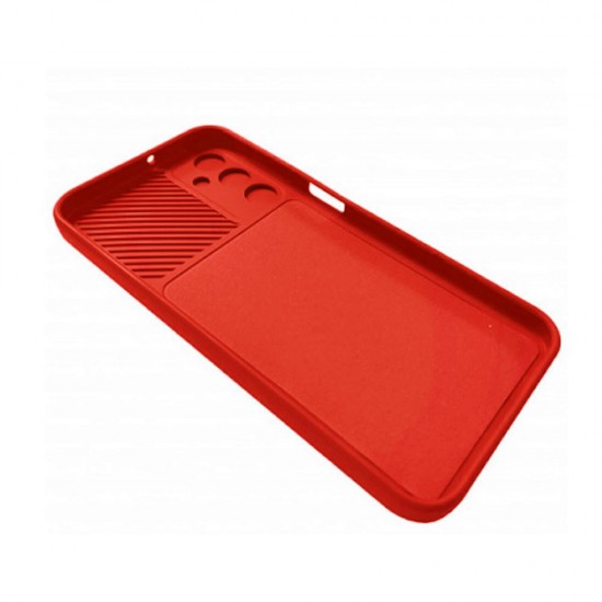 Capa Silicone Gel Samsung Galaxy A25 5g/A24 4g Vermelho Com Protetor De Câmera E Janela Deslizante