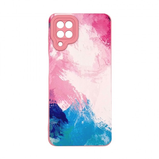 Funda De Gel De Silicona Samsung Galaxy A12 5G Rosa Abstracto Con Protector De Cámara