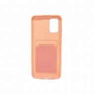 Samsung Galaxy A02S Light Pink Silicone Gel Case Card Pocket