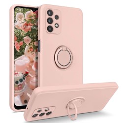 Funda De Gel De Silicona Samsung Galaxy A33 5g Rosa Claro Con Protector De Cámara, Anillo Y Cadena