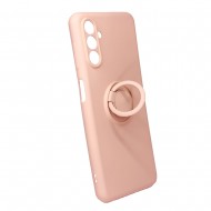 Capa Silicone Gel Samsung Galaxy A13 5g Rosa Clara Com Protetor De Câmera, Anel De Dedo E Corda