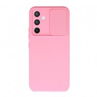 Funda De Gel De Silicona Samsung Galaxy A34 5G Rosa Con Protector De Cámara Y Ventana Deslizante