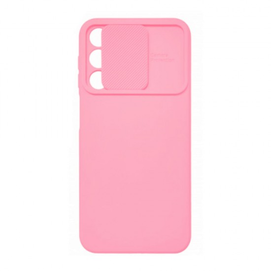 Capa Silicone Gel Samsung Galaxy A25 5g/A24 4g Rosa Clara Com Protetor De Câmera E Janela Deslizante