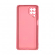 Funda De Gel De Silicona Samsung Galaxy A12 5G Rosa Claro Con Protector De Cámara