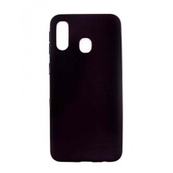 Funda De Gel De Silicona Samsung Galaxy A20 Negro Brillante