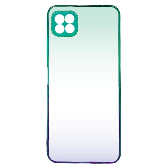 Funda De Gel De Silicona Bumper Samsung Galaxy A22 5g Verde Gradiente Con Protector De Cámara