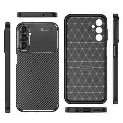 Funda De Gel De Silicona Carbon Samsung Galaxy A14 5G Negra Auto Focus Vennus Con Protector De Cámara