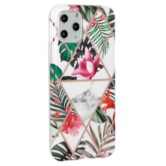 Capa Silicone Gel Com Desenho Samsung Galaxy A21s Branco Cosmo Rosas Flor Marmore