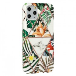 Capa Silicone Gel Com Desenho Samsung Galaxy A21s Branco Cosmo Castanho Flor Marmore