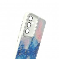 Capa Silicone Tpu Samsung Galaxy A24 4g Azul Glitter Com Lente Protetora De Câmera Elektro