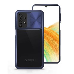 Samsung Galaxy A23 5G Dark Blue Auto Focus TPU Silicone Case With Sliding Window