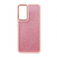 Funda De Silicona TPU Samsung Galaxy A34 Rosa Elektro Con Glitter Extraíble
